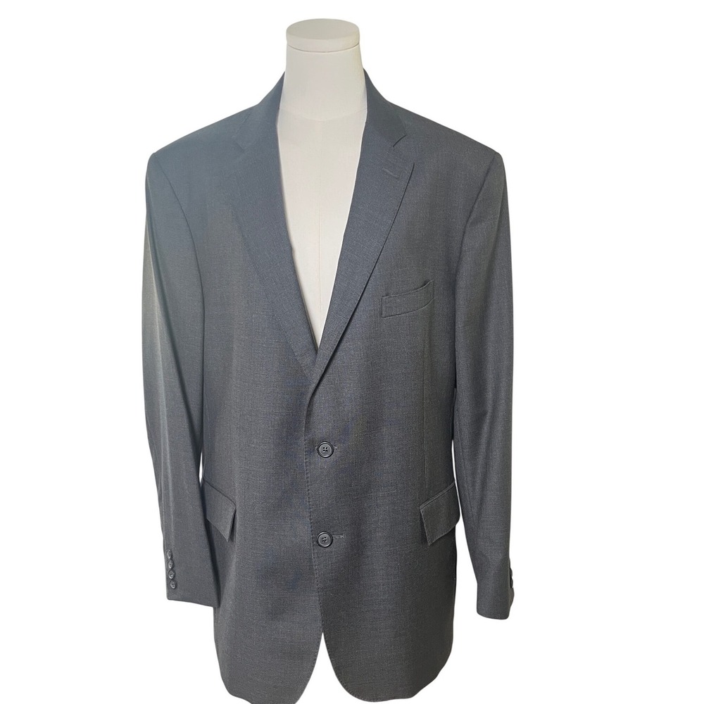 Brooks Brothers 1818 Regent Blazer Drago Wool Gray Micro Check 46R Italy